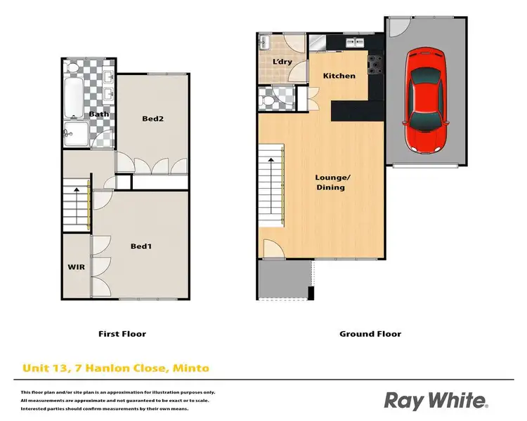 Floorplan of Homely townhouse listing, 13/7 Hanlon Close, Minto NSW 2566