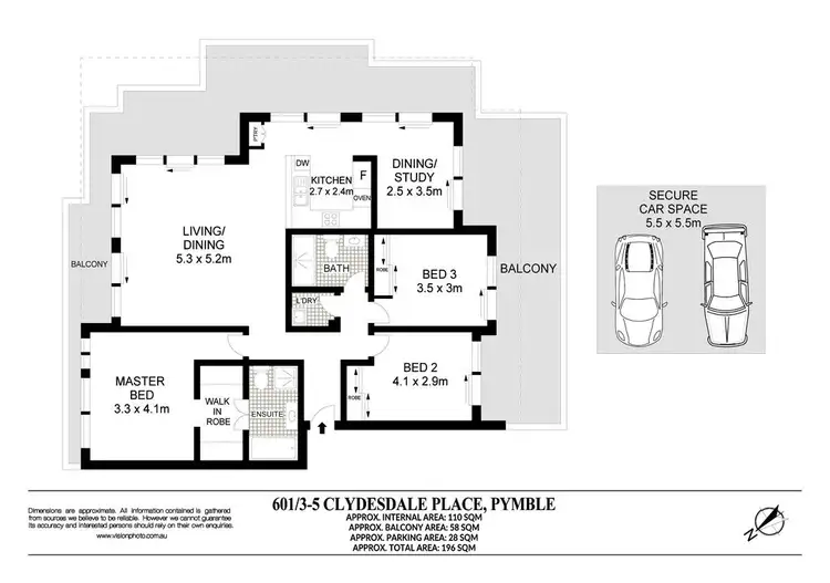 Floorplan of Homely apartment listing, 601/3-5 Clydesdale Place, Pymble NSW 2073