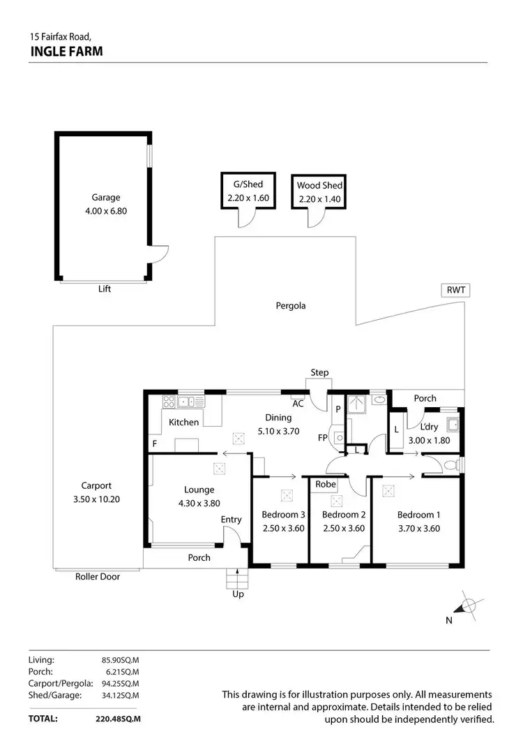 Floorplan of Homely house listing, 15 Fairfax Road, Ingle Farm SA 5098
