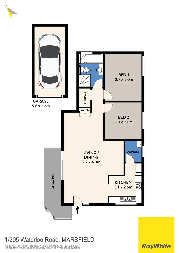 Floorplan of Homely unit listing, 1/205 Waterloo Road, Marsfield NSW 2122