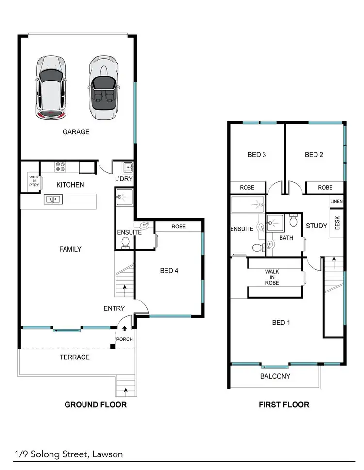 Floorplan of Homely townhouse listing, 1/9 Solong Street, Lawson ACT 2617