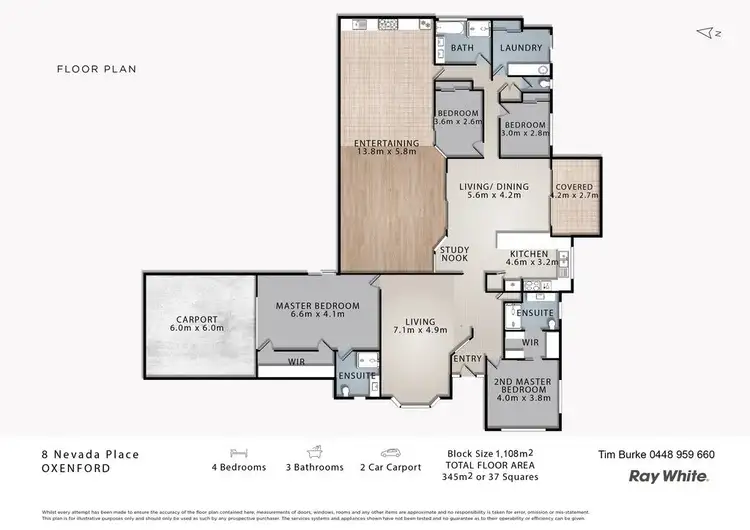 Floorplan of Homely house listing, 8 Nevada Place, Oxenford QLD 4210
