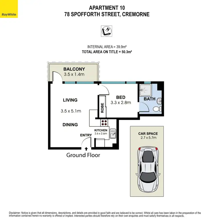 Floorplan of Homely apartment listing, 10/78 Spofforth Street, Cremorne NSW 2090
