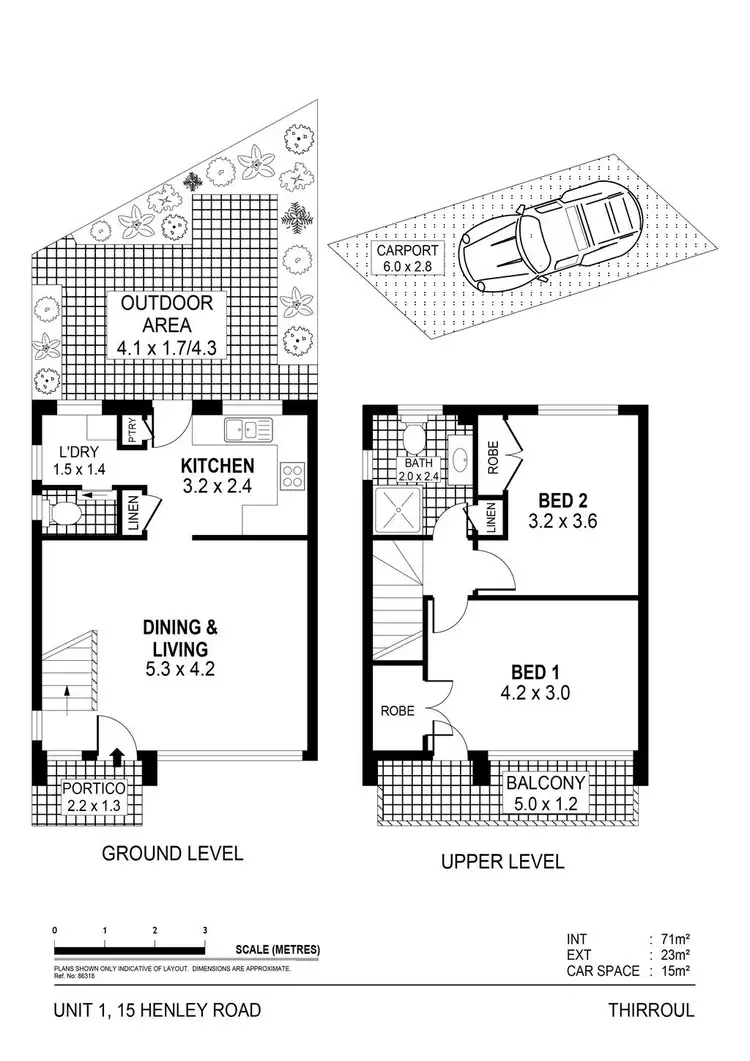 Floorplan of Homely townhouse listing, 1/15 Henley Road, Thirroul NSW 2515