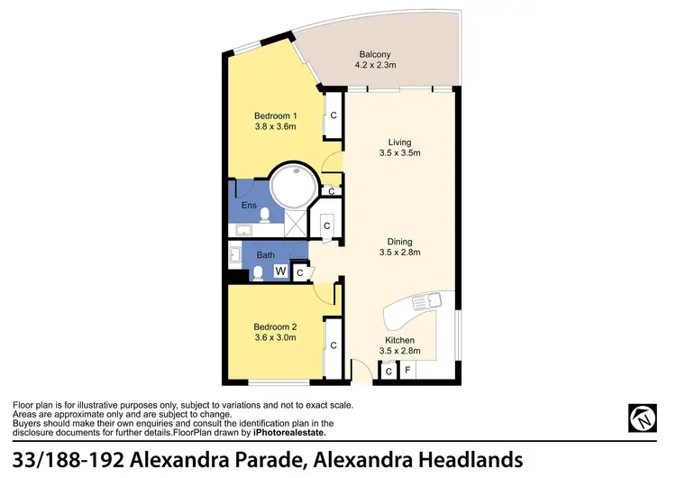 Floorplan of Homely unit listing, 33/188-192 Alexandra Parade, Alexandra Headland QLD 4572