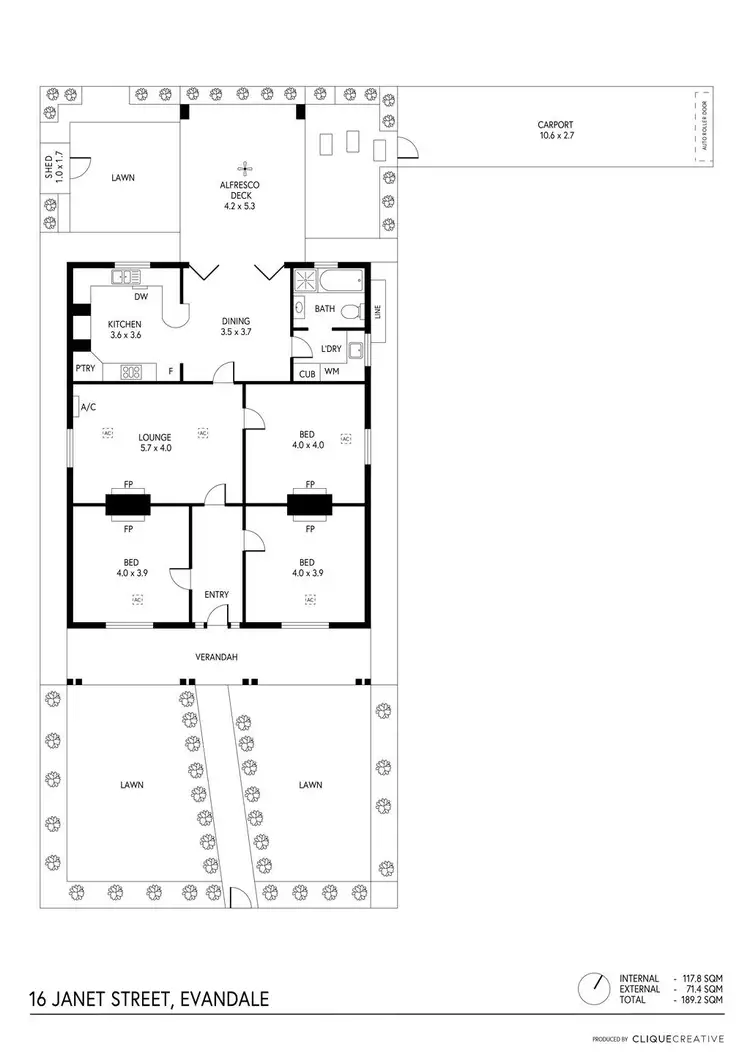 Floorplan of Homely house listing, 16 Janet Street, Evandale SA 5069