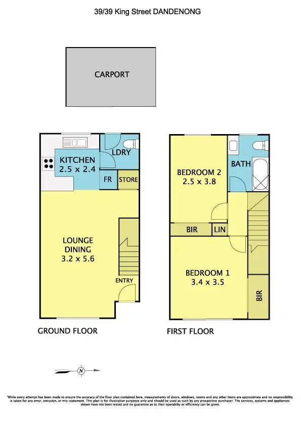 Floorplan of Homely townhouse listing, 39/39 King Street, Dandenong VIC 3175