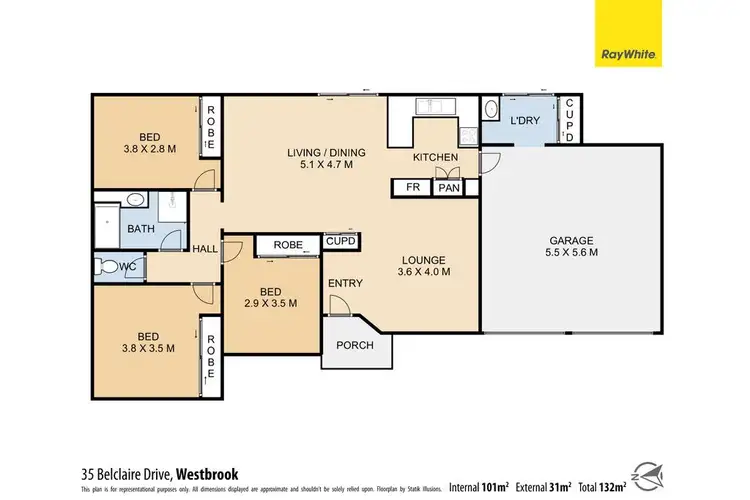 Floorplan of Homely house listing, 35 Belclaire Drive, Westbrook QLD 4350