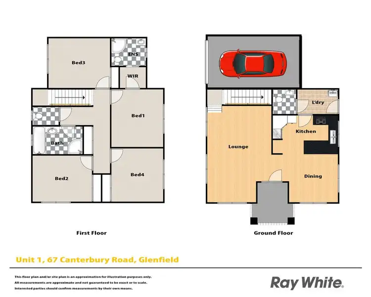 Floorplan of Homely townhouse listing, 1/67 Canterbury Road, Glenfield NSW 2167