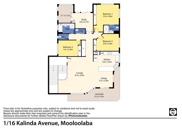 Floorplan of Homely unit listing, 1/16 Kalinda Avenue, Mooloolaba QLD 4557