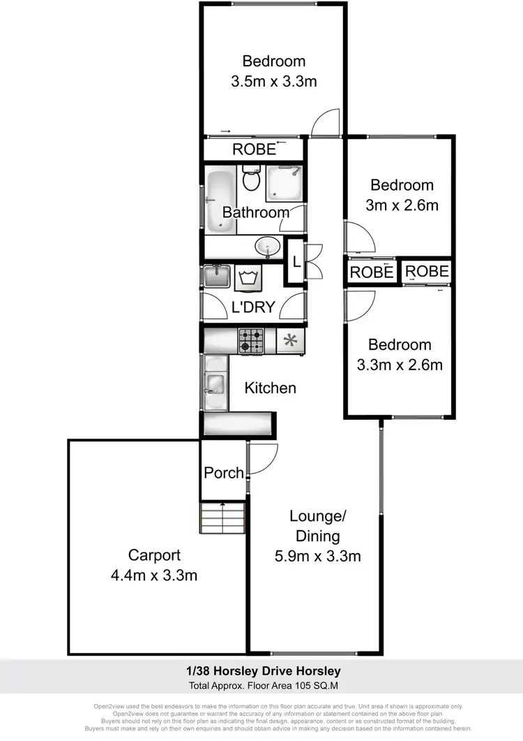 Floorplan of Homely house listing, 1/38 Horsley Drive, Horsley NSW 2530