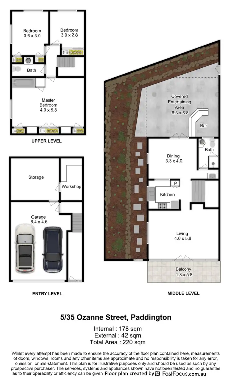 Floorplan of Homely townhouse listing, U5/35 Ozanne Street, Paddington QLD 4064
