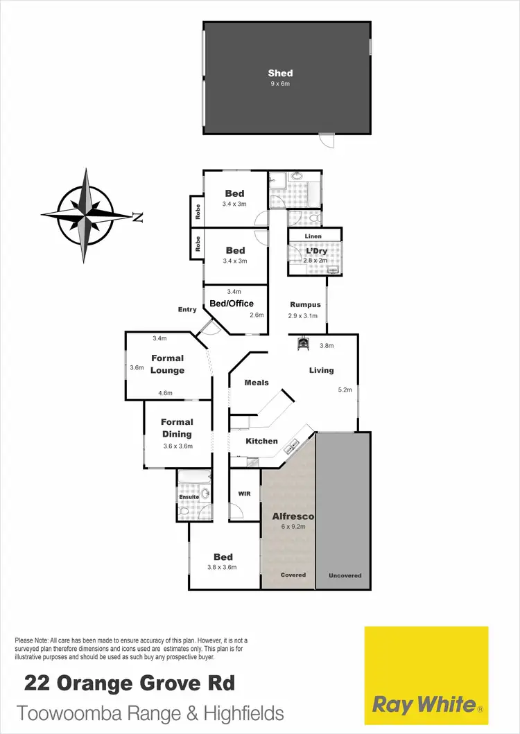 Floorplan of Homely house listing, 22 Orange Grove Road, Highfields QLD 4352