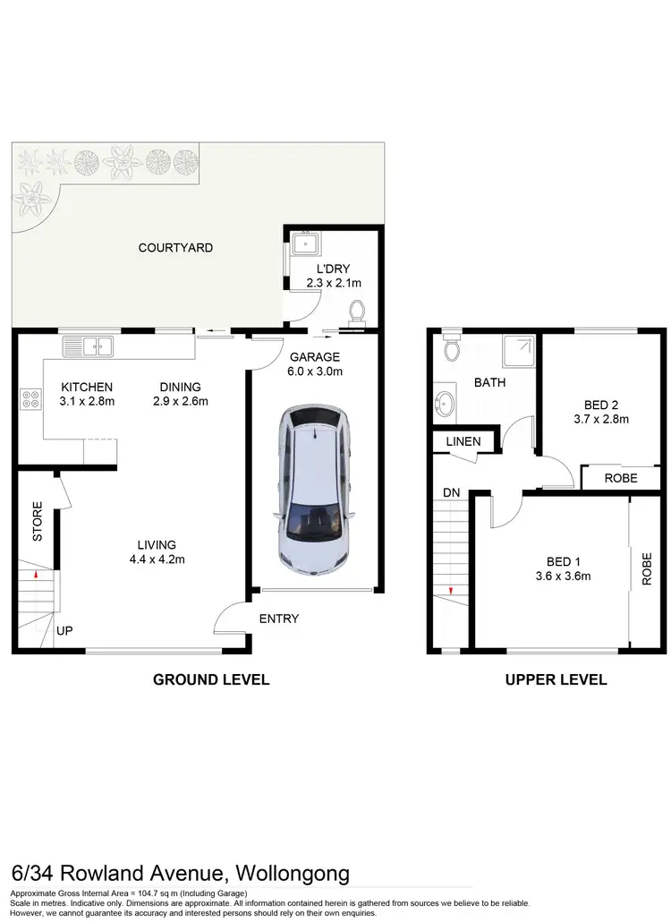 Floorplan of Homely townhouse listing, 6/34 Rowland Avenue, Wollongong NSW 2500