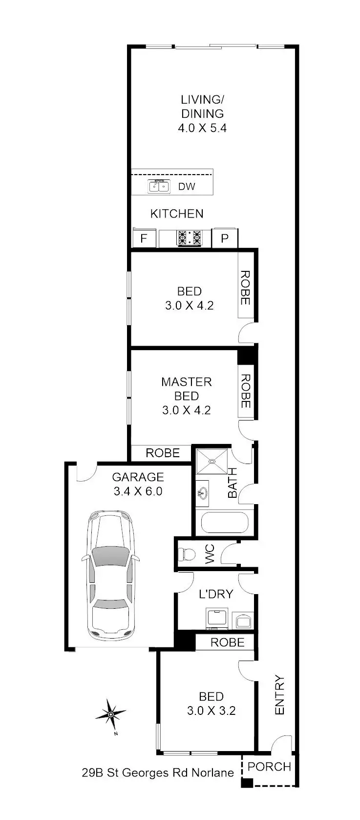Floorplan of Homely house listing, 29B St Georges Road, Norlane VIC 3214