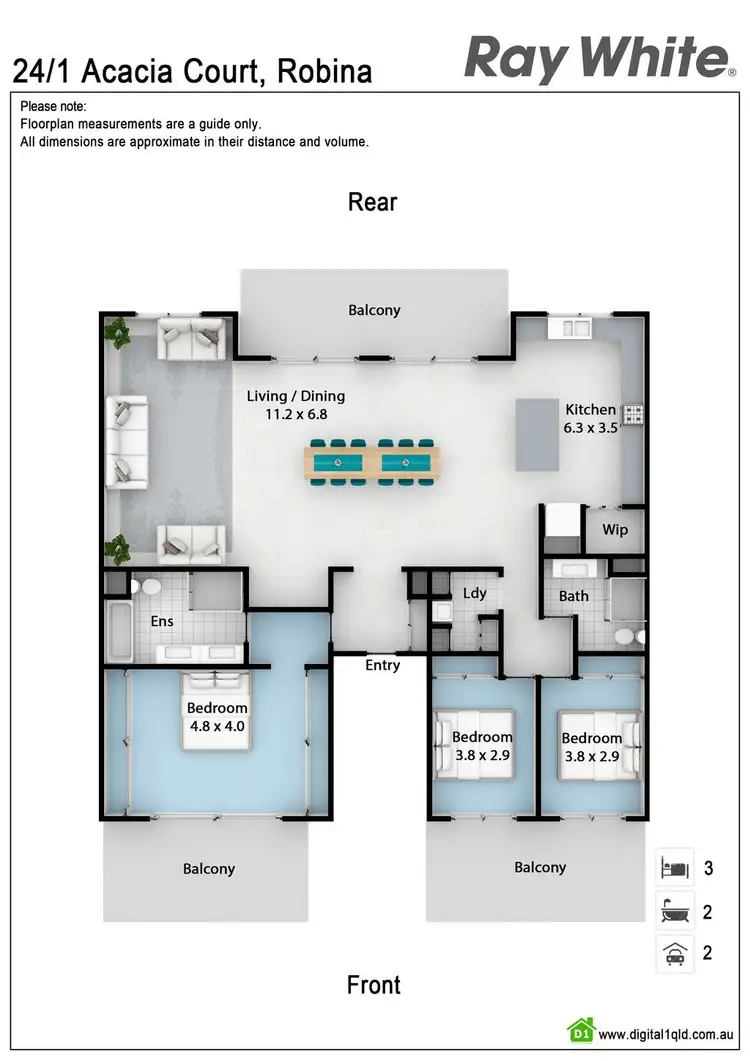 Floorplan of Homely unit listing, 24/1 Acacia Court, Robina QLD 4226