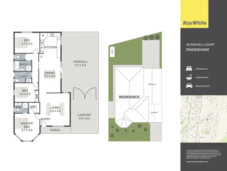 Floorplan of Homely house listing, 26 Darvell Court, Pakenham VIC 3810