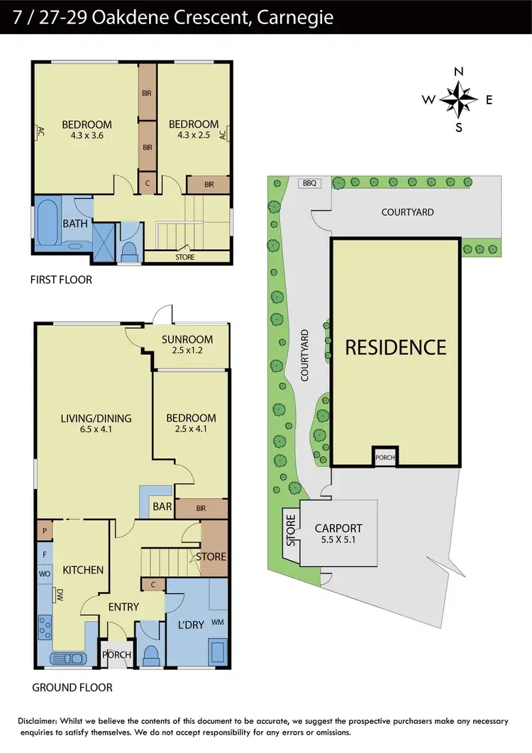 Floorplan of Homely townhouse listing, 7/27 Oakdene Crescent, Carnegie VIC 3163