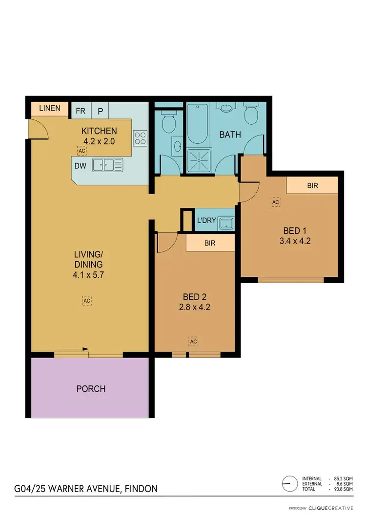 Floorplan of Homely apartment listing, G04/25 Warner Avenue, Findon SA 5023