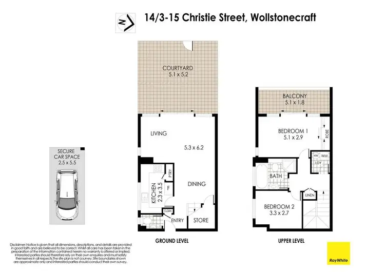 Floorplan of Homely townhouse listing, 14/3-15 Christie Street, Wollstonecraft NSW 2065