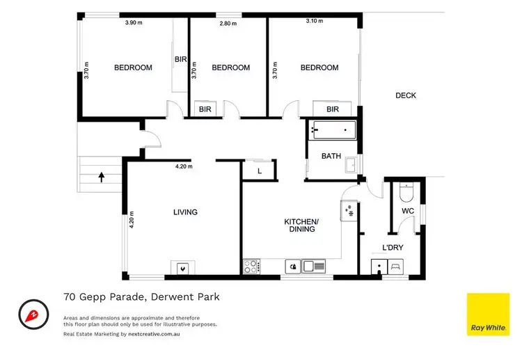 Floorplan of Homely house listing, 70 Gepp Parade, Derwent Park TAS 7009