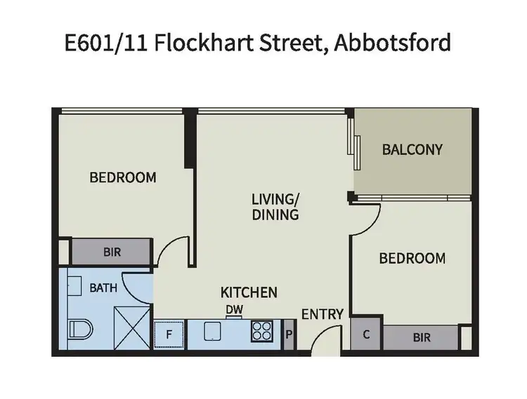 Floorplan of Homely apartment listing, E601/11 Flockhart Street, Abbotsford VIC 3067