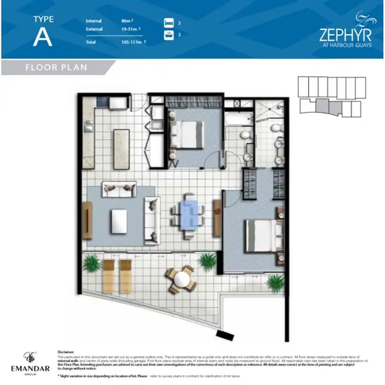 Floorplan of Homely unit listing, 703/15 Compass Drive, Biggera Waters QLD 4216