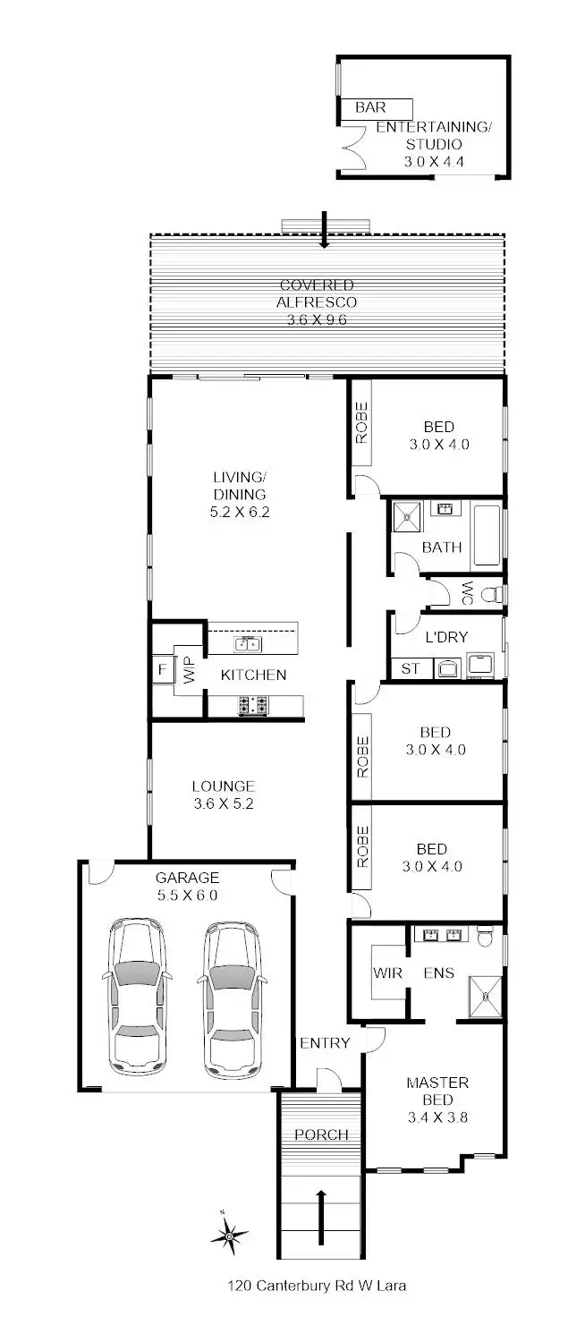 Floorplan of Homely house listing, 120 Canterbury Road West, Lara VIC 3212