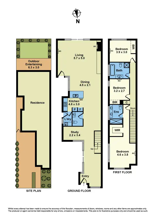 Floorplan of Homely townhouse listing, 13A Kingston Street, Yarraville VIC 3013