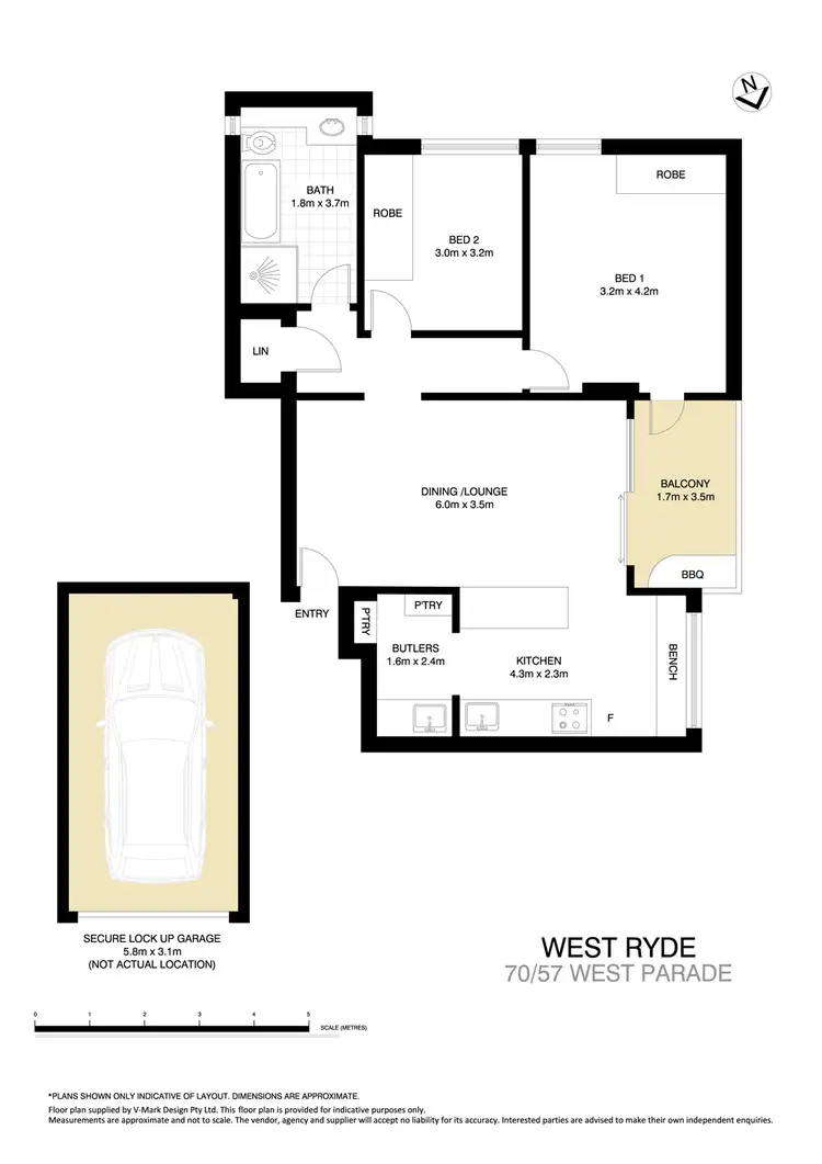 Floorplan of Homely unit listing, 70/57-61 West Parade, West Ryde NSW 2114