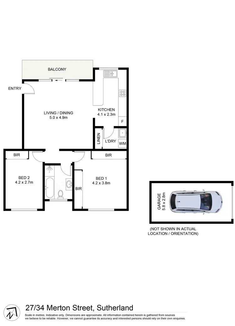 Floorplan of Homely unit listing, 27/34-40 Merton Street, Sutherland NSW 2232