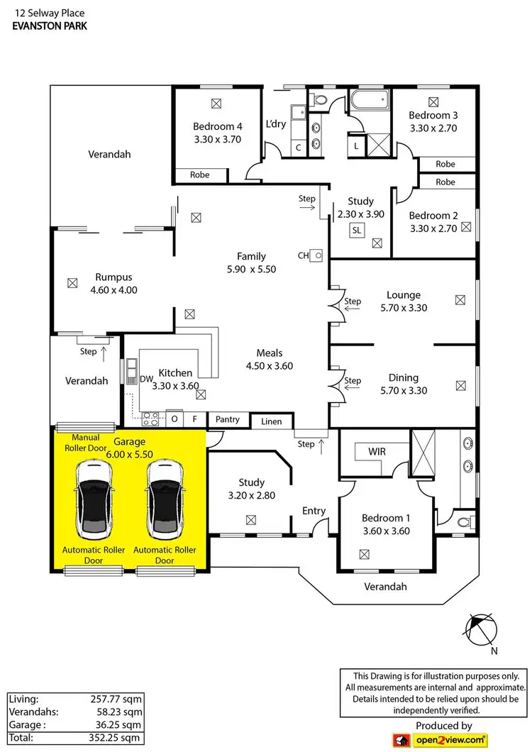 Floorplan of Homely house listing, 12 Selway Place, Evanston Park SA 5116
