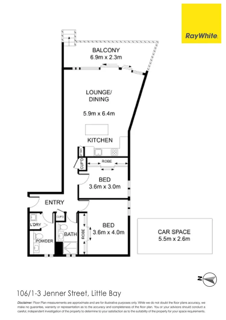 Floorplan of Homely apartment listing, 106/1-3 Jenner Street, Little Bay NSW 2036