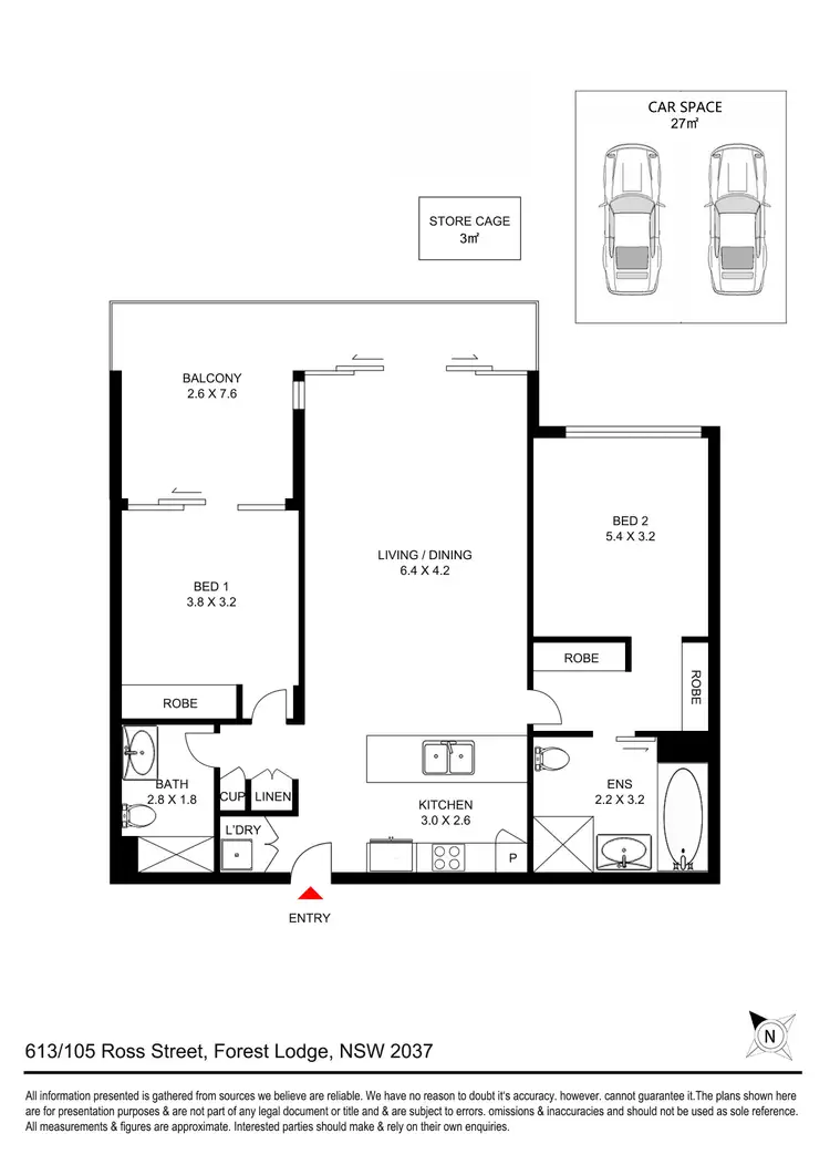 Floorplan of Homely apartment listing, 613/105 Ross Street, Forest Lodge NSW 2037