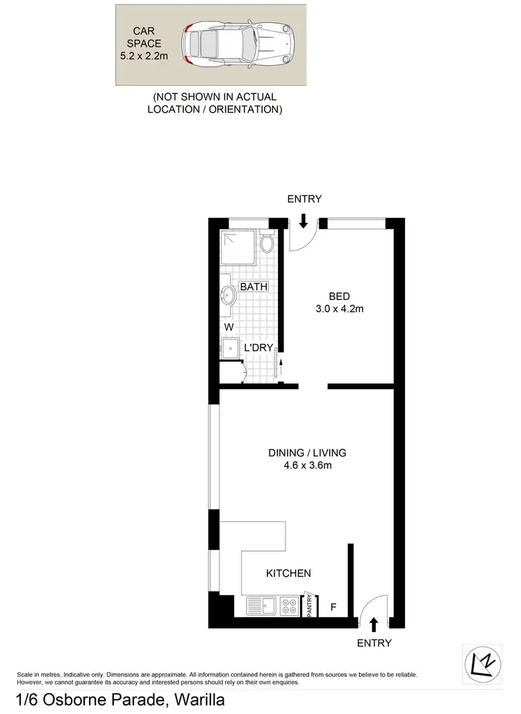Floorplan of Homely unit listing, 1/6 Osborne Parade, Warilla NSW 2528