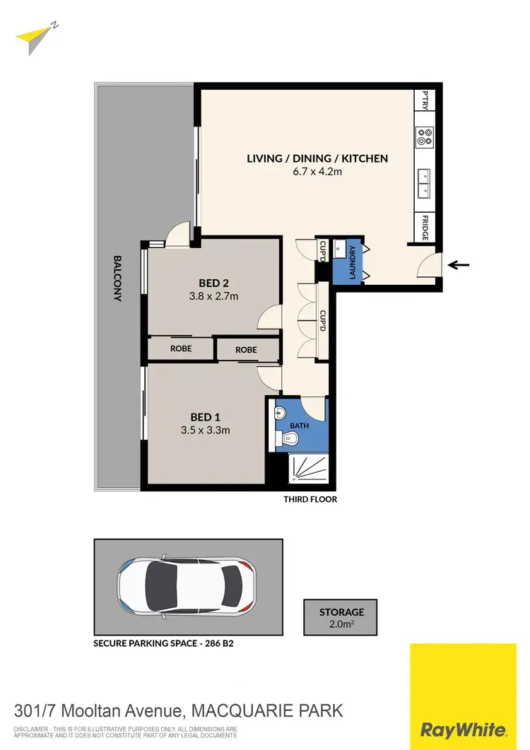Floorplan of Homely apartment listing, 301/7 Mooltan Avenue, Macquarie Park NSW 2113