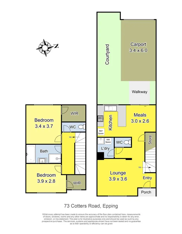 Floorplan of Homely townhouse listing, 73 Cotters Road, Epping VIC 3076