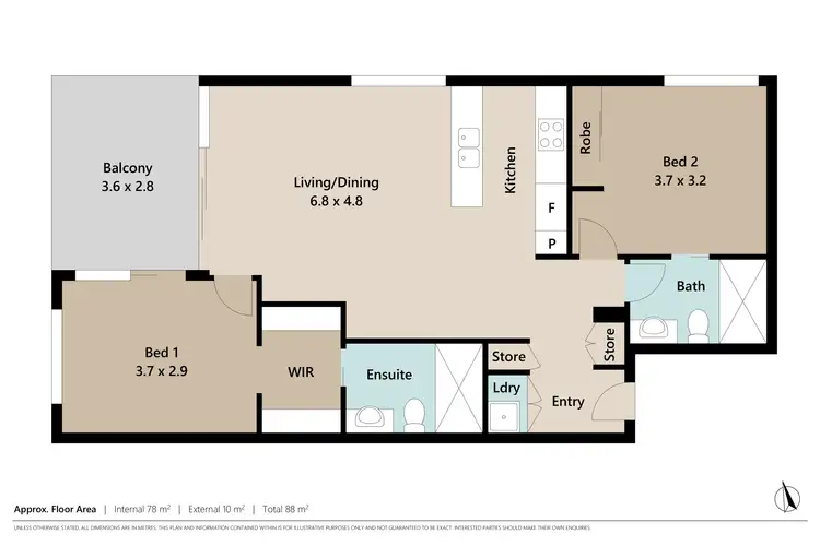 Floorplan of Homely apartment listing, 608/58 Manilla Street, East Brisbane QLD 4169