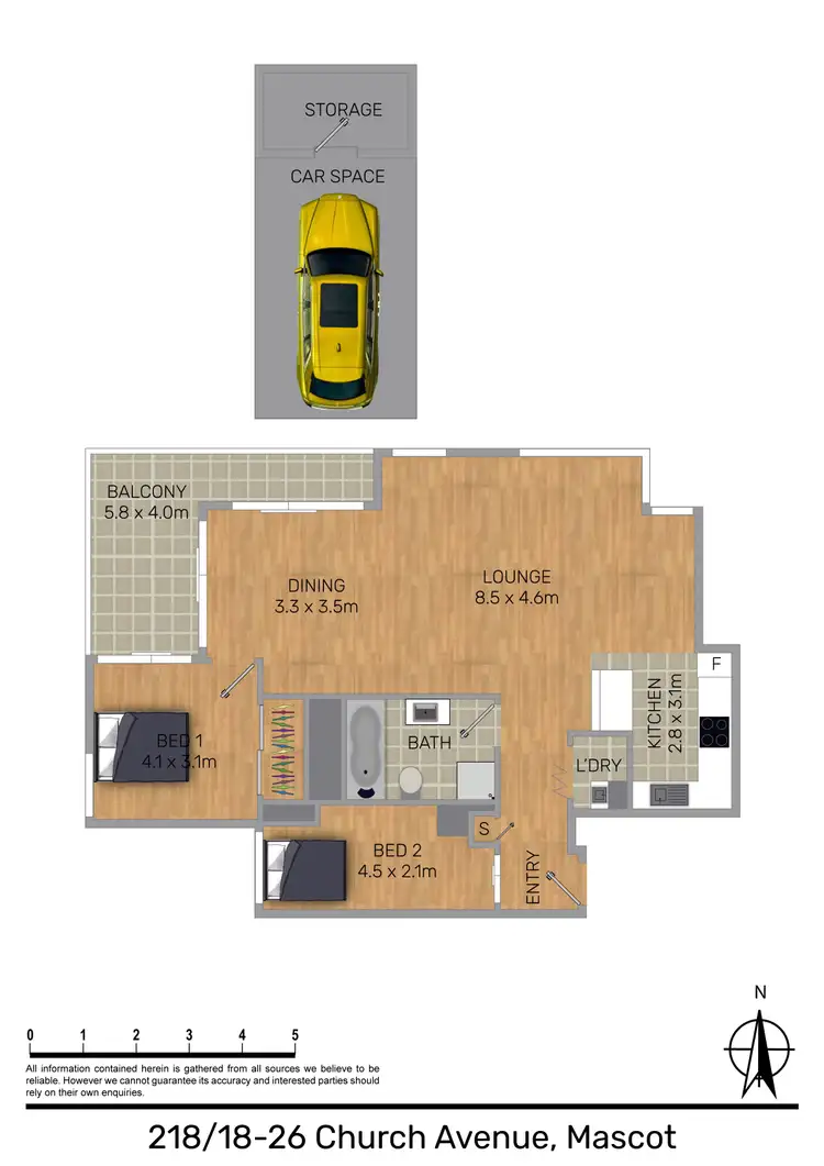 Floorplan of Homely apartment listing, 218/635 Gardeners Road, Mascot NSW 2020