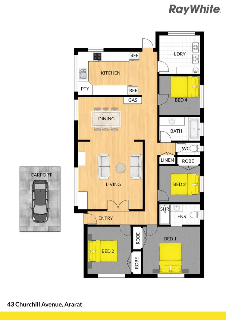 Floorplan of Homely house listing, 43 Churchill Avenue, Ararat VIC 3377