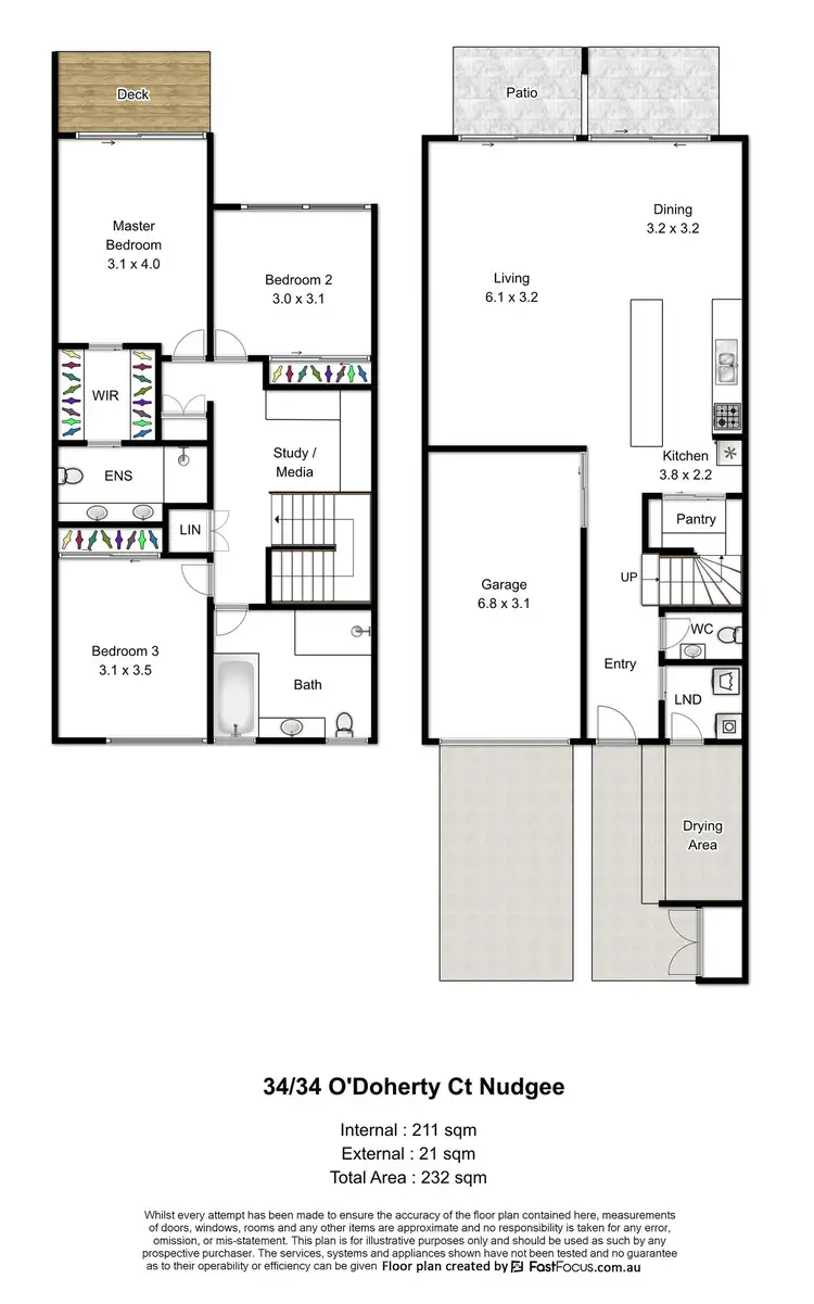 Floorplan of Homely townhouse listing, 34/34 O'Doherty Circuit, Nudgee QLD 4014