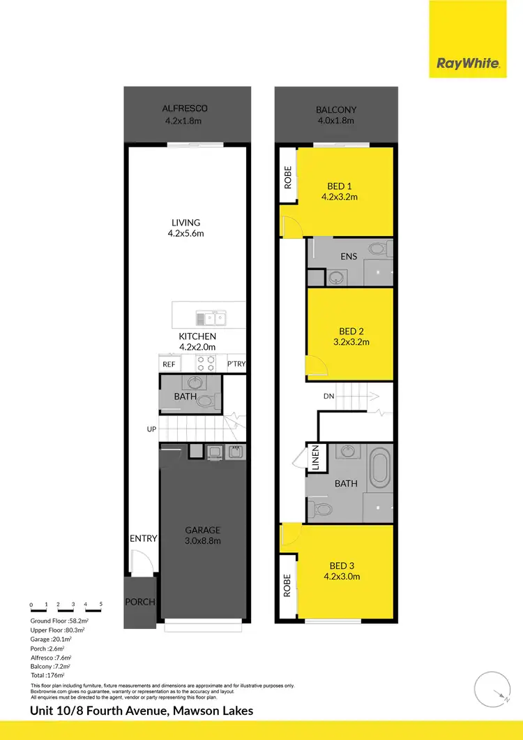 Floorplan of Homely townhouse listing, 10/8 Fourth Avenue, Mawson Lakes SA 5095