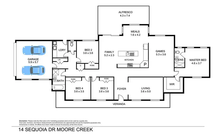 Floorplan of Homely house listing, 14 Sequoia Drive, Tamworth NSW 2340