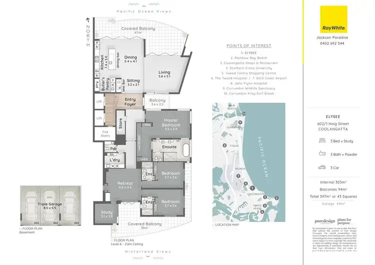 Floorplan of Homely apartment listing, 602/1 Haig Street, Kirra QLD 4225