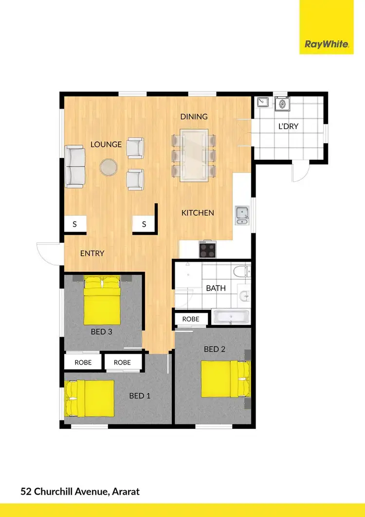 Floorplan of Homely house listing, 52 Churchill Avenue, Ararat VIC 3377