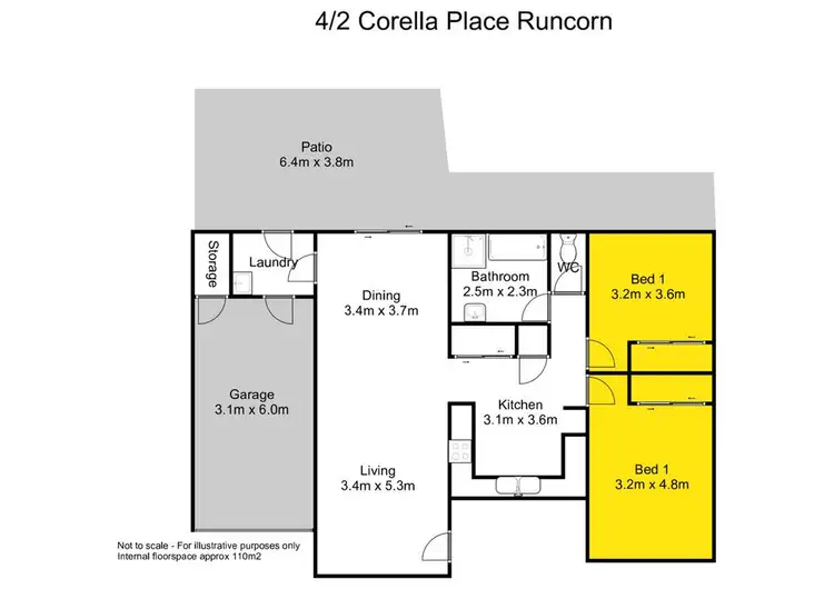 Floorplan of Homely villa listing, 4/2 Corella Place, Runcorn QLD 4113