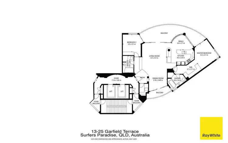 Floorplan of Homely apartment listing, 501/13-25 Garfield Terrace, Surfers Paradise QLD 4217