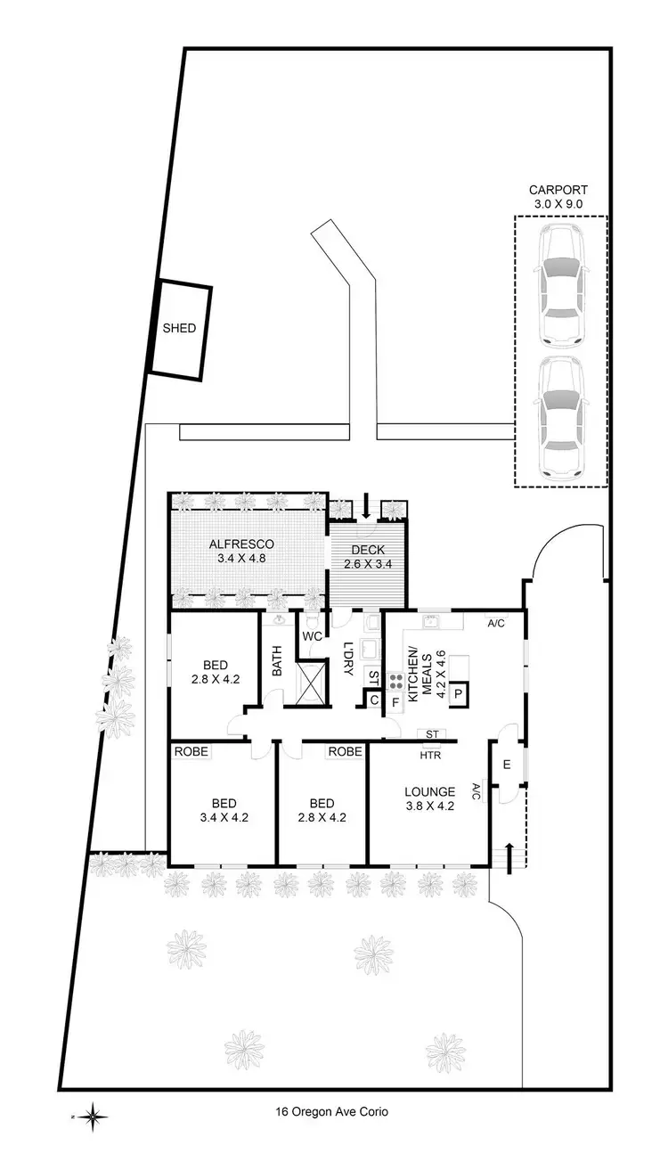 Floorplan of Homely house listing, 16 Oregon Avenue, Corio VIC 3214