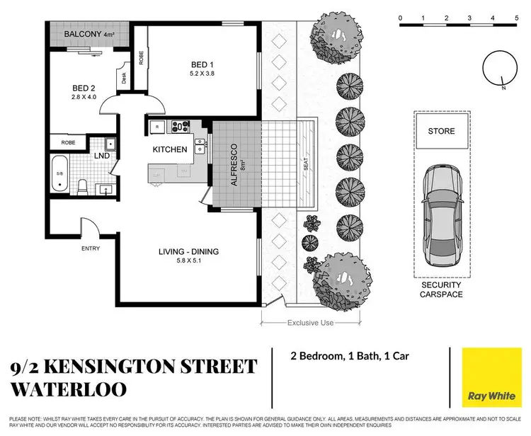 Floorplan of Homely apartment listing, 9/2 Kensington Street, Waterloo NSW 2017
