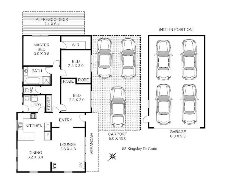 Floorplan of Homely house listing, 58 Kingsley Drive, Corio VIC 3214